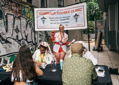 Ecosex in NYC Sidewalk Clinic photo by Annie Forest